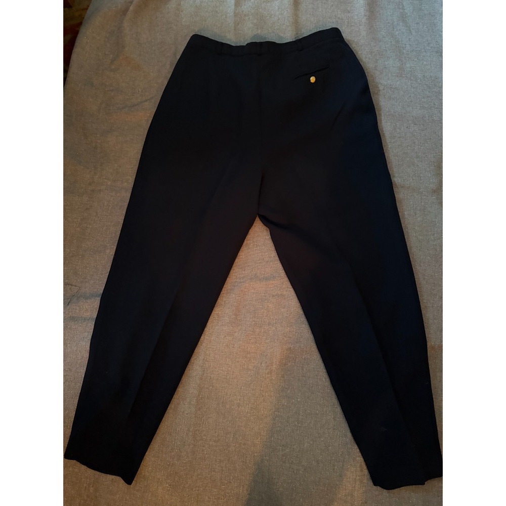 Navy vintage polo ralph lauren pleated wool trousers women. Size 16